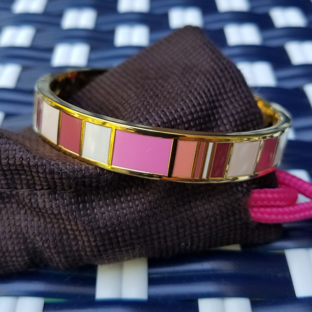 kate spade Idiom Bangle Bracelet Soak Up The Sun 12k Gold Plate Hinged NWOT